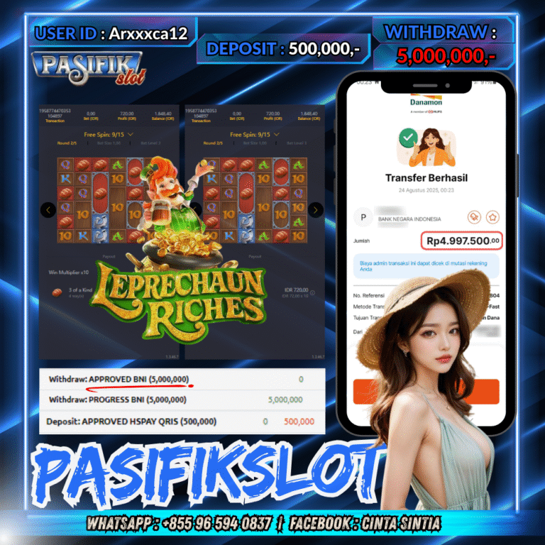 PASIFIKSLOT JACKPOT LEPRECHAUN RICHES Rp.5,000,000,- LUNAS!