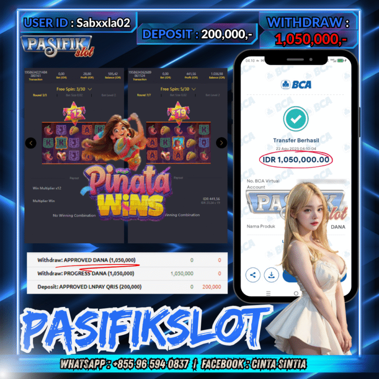 PASIFIKSLOT JACKPOT PINATA WINS Rp.1,050,000,- LUNAS!