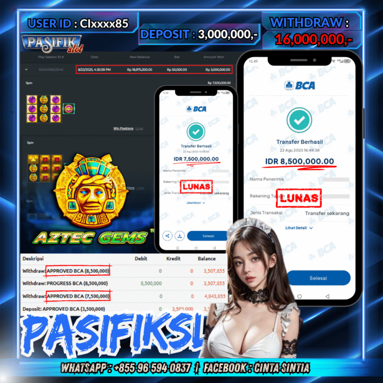 PASIFIKSLOT JACKPOT AZTEC GEMS Rp.16,000,000,- LUNAS!
