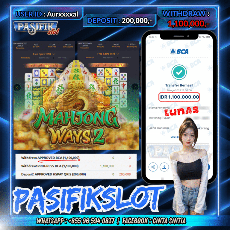 PASIFIKSLOT JACKPOT MAHJONG WAYS 2 Rp.1,100,000,- LUNAS!