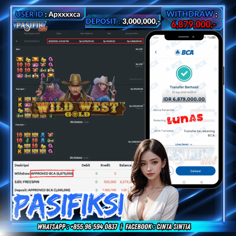 PASIFIKSLOT JACKPOT WILD WEST GOLD Rp.6,879,000,- LUNAS!