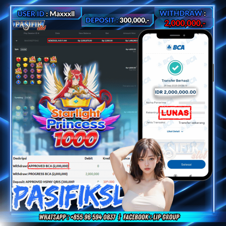 PASIFIKSLOT JACKPOT GATES OF OLYMPUS 1000 Rp.2,000,000,- LUNAS!