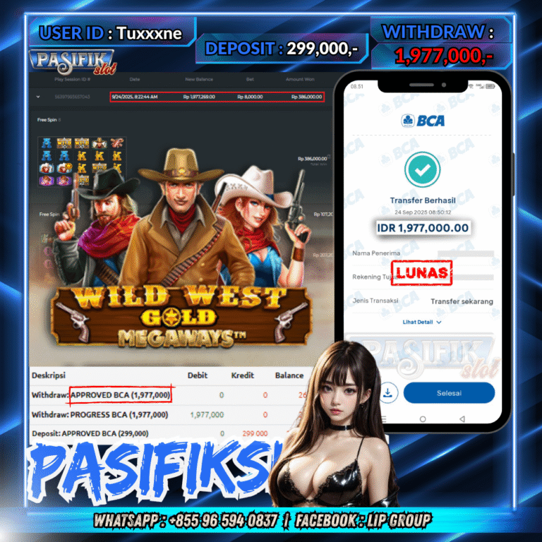 PASIFIKSLOT JACKPOT WILD WEST GOLD Rp.1,977,000,- LUNAS!