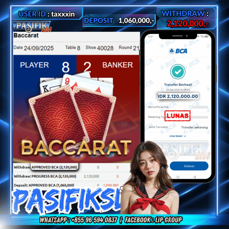 PASIFIKSLOT JACKPOT BACCARAT CLASSIC Rp.2,120,000,- LUNAS!