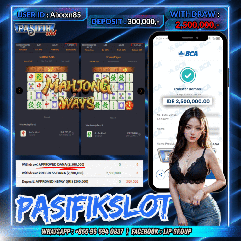 PASIFIKSLOT JACKPOT MAHJONG WAYS Rp.2,500,000,- LUNAS!