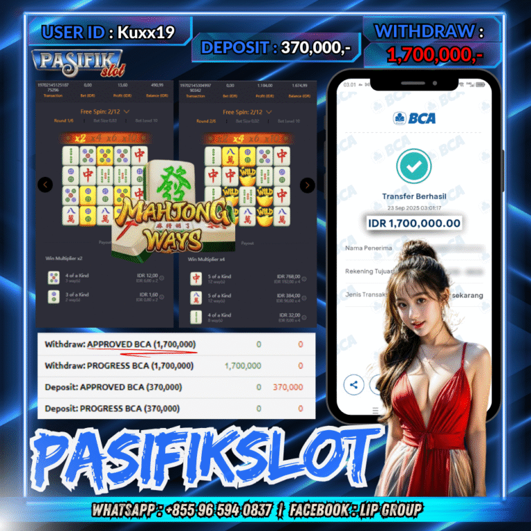 PASIFIKSLOT JACKPOT MAHJONG WAYS Rp.1,700,000,- LUNAS!