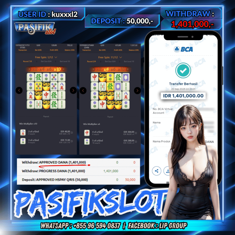 PASIFIKSLOT JACKPOT MAHJONG WAYS Rp.1,401,000,- LUNAS!