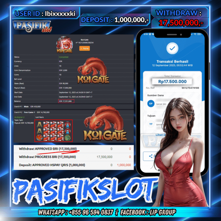 PASIFIKSLOT JACKPOT KOI GATE Rp.17,500,000,- LUNAS!