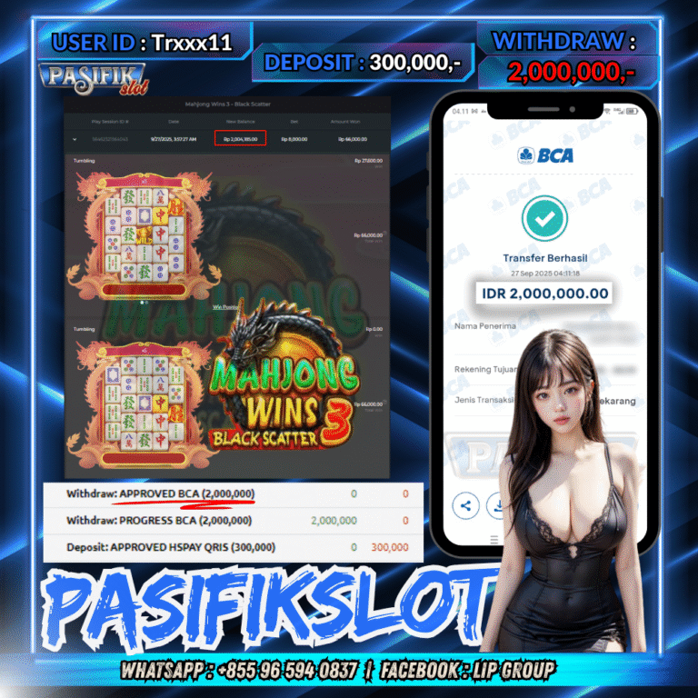 PASIFIKSLOT JACKPOT MAHJONG WINS 3 BLACK SCATTER Rp.2,000,000,- LUNAS!