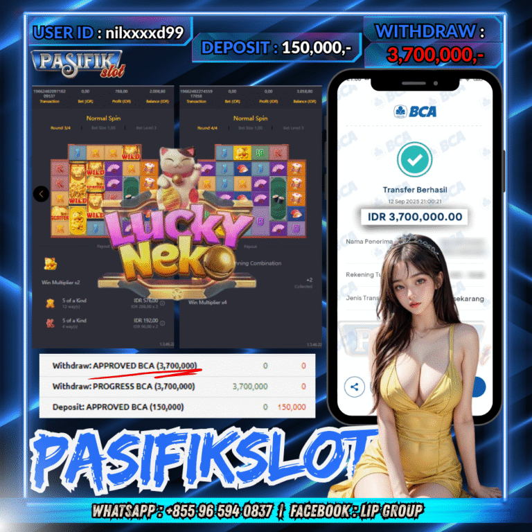 PASIFIKSLOT JACKPOT LUCKY NEKO Rp.3,700,000,- LUNAS!
