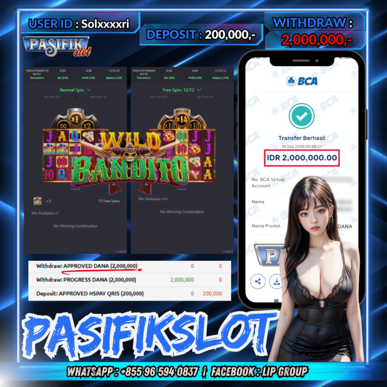 PASIFIKSLOT JACKPOT WILD BANDITO Rp2,000,000,- LUNAS!