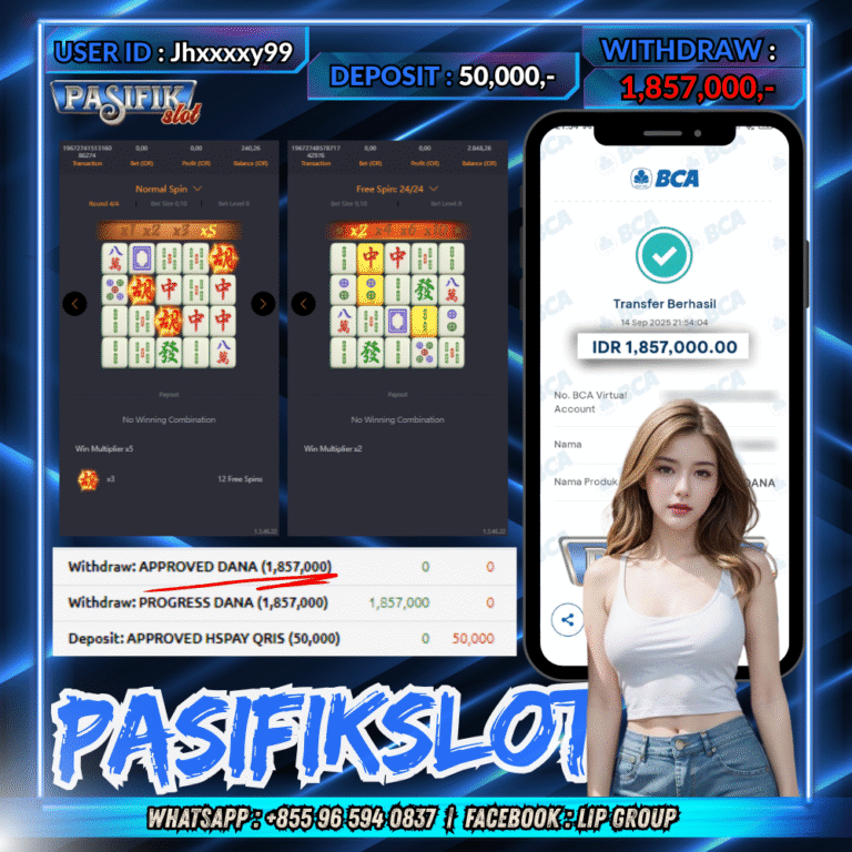 PASIFIKSLOT JACKPOT MAHJONG WAYS Rp.1,857,000,- LUNAS!