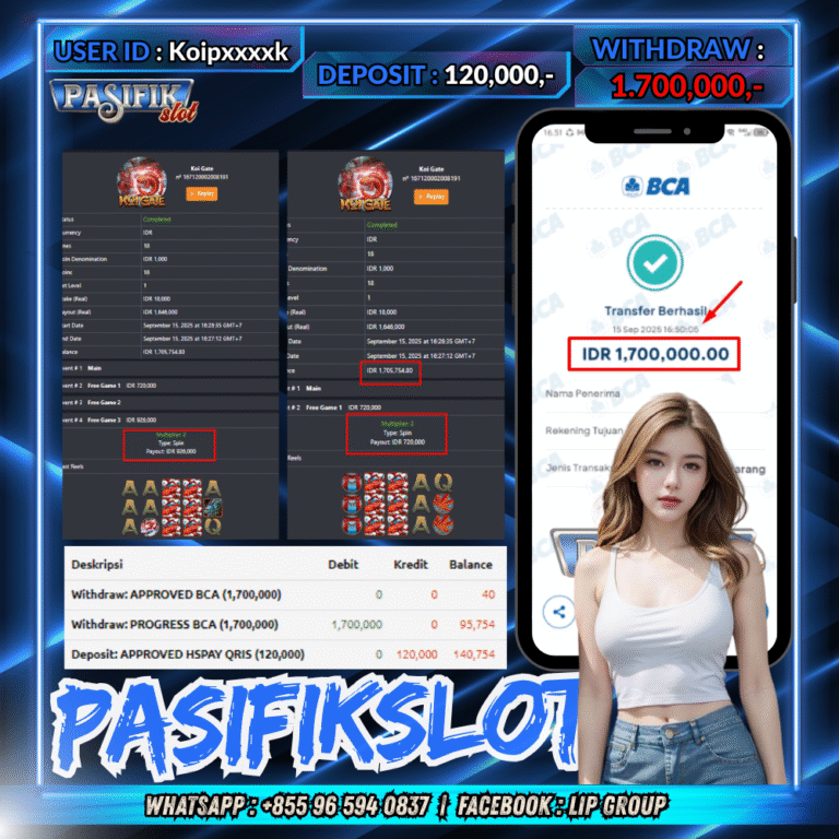 PASIFIKSLOT JACKPOT KOII GATE Rp.1,700,000,- LUNAS!