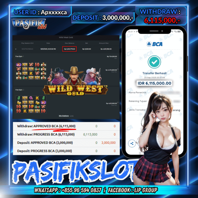 PASIFIKSLOT JACKPOT WILD WEST GOLD Rp.6,115,000,- LUNAS!