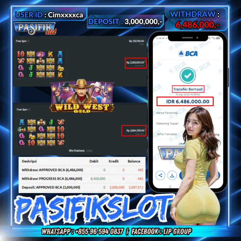 PASIFIKSLOT JACKPOT WILD WEST GOLD Rp.6.486,000,- LUNAS!