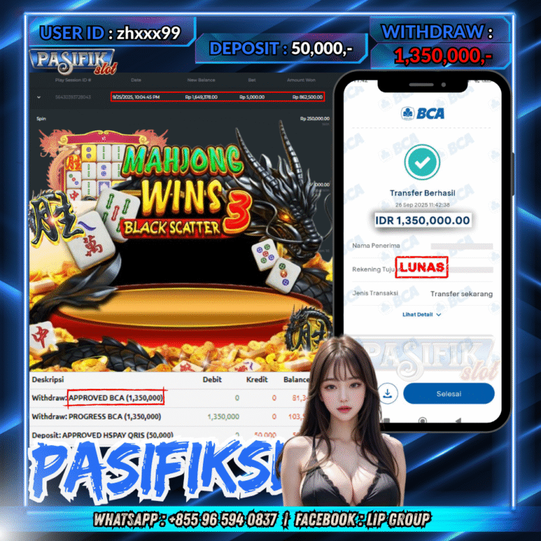 PASIFIKSLOT JACKPOT MAHJONG WINS 3  Rp.1,350,000,- LUNAS!