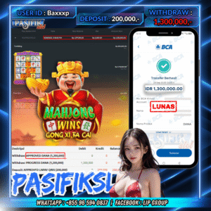 PASIFIKSLOT JACKPOT MAHJONG WINS-GONG XI FA CAI Rp.1,300,000,- LUNAS!