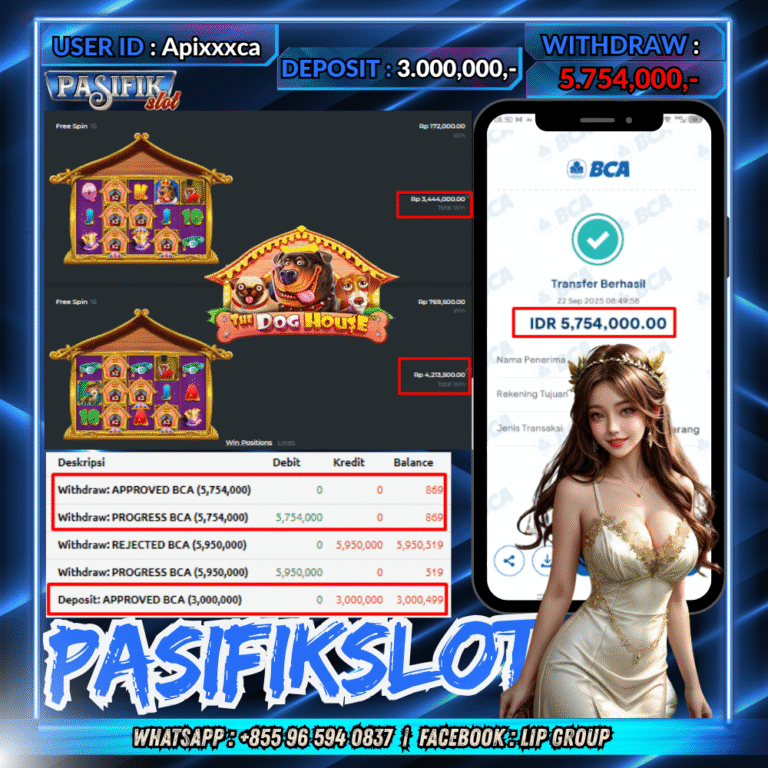 PASIFIKSLOT JACKPOT  THE DOG HOUSE Rp.5.754,000,- LUNAS!