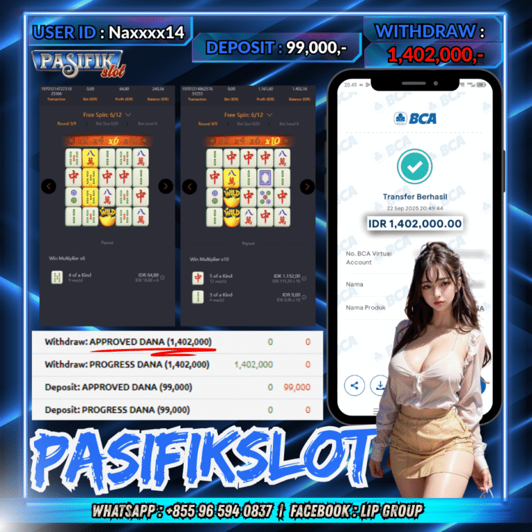 PASIFIKSLOT JACKPOT MAHJONG WAYS Rp.1,402,000,- LUNAS!