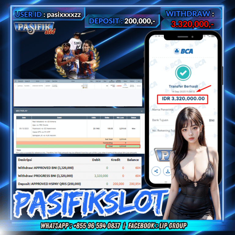 PASIFIKSLOT JACKPOT Sport-Parlay_Mix Rp3.320,000,- LUNAS!