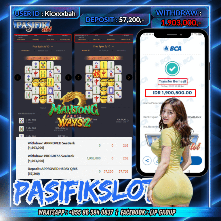 PASIFIKSLOT JACKPOT MAHJONG WAYS 2 Rp.1,903,000,- LUNAS!