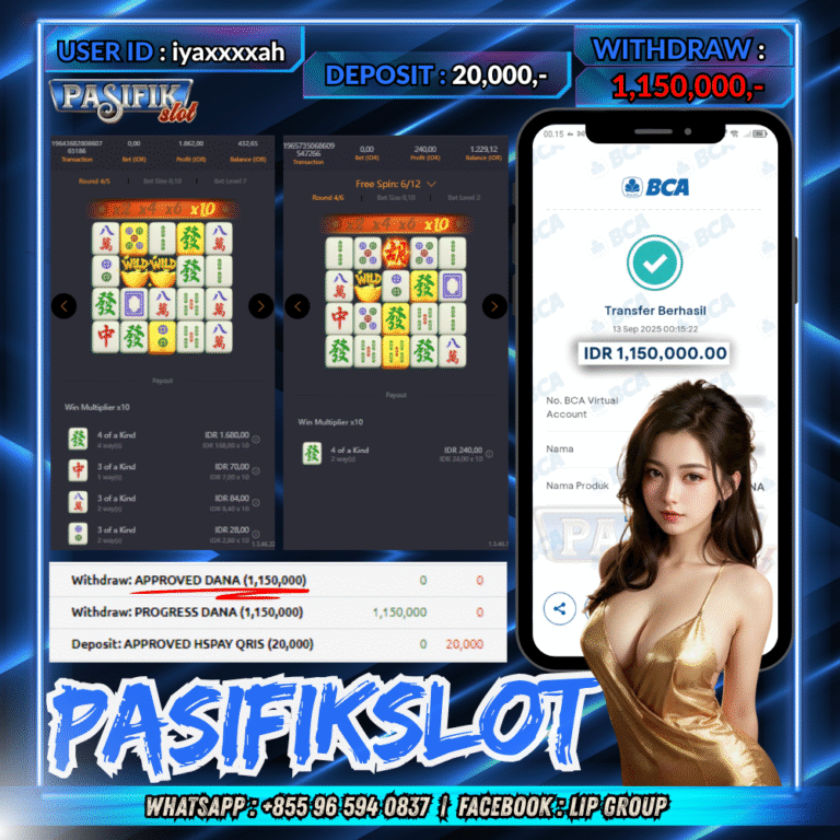 PASIFIKSLOT JACKPOT MAHJONG WAYS Rp.1,150,000,- LUNAS!