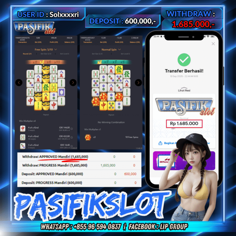 PASIFIKSLOT JACKPOT MAHJONG WAYS 2 Rp.1,685,000,- LUNAS!