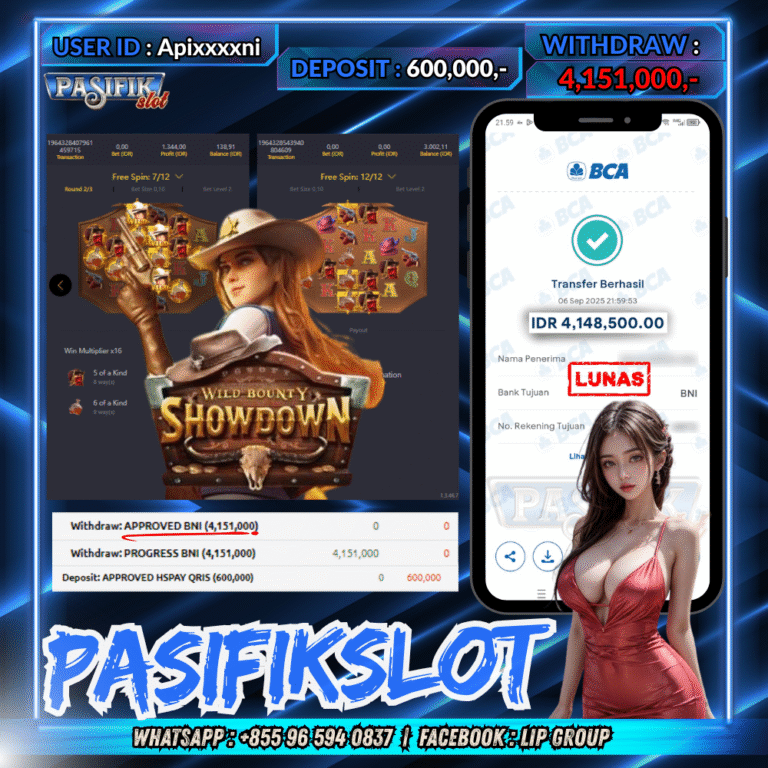 PASIFIKSLOT JACKPOT WILD BOUNTY SHOWDOWN Rp.4,151,000,- LUNAS!