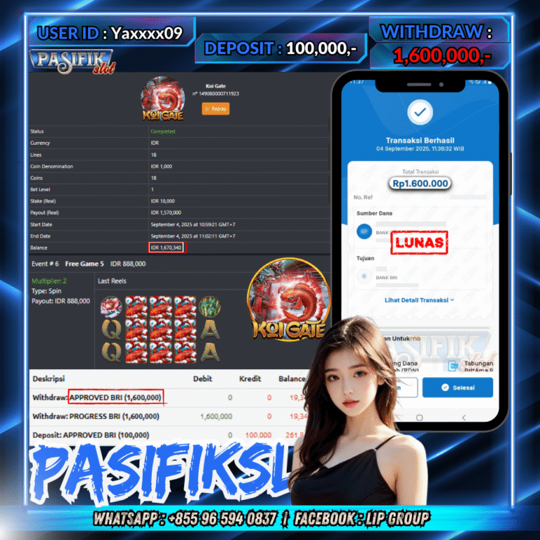 PASIFIKSLOT JACKPOT KOI GATE Rp.1,600,000,- LUNAS!