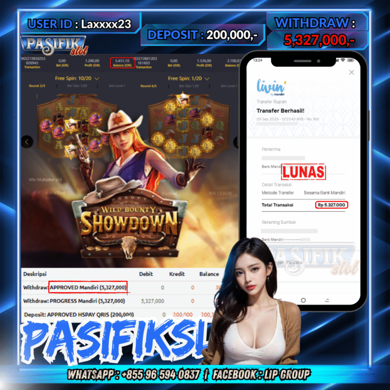 PASIFIKSLOT JACKPOT WILD BOUNTY SHOWDOWN Rp.5,327,000,- LUNAS!