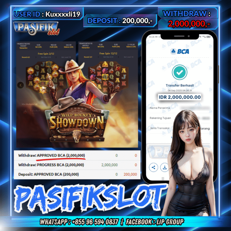 PASIFIKSLOT JACKPOT WILD BOUNTY SHOWDOWN Rp.2,000,000,- LUNAS!