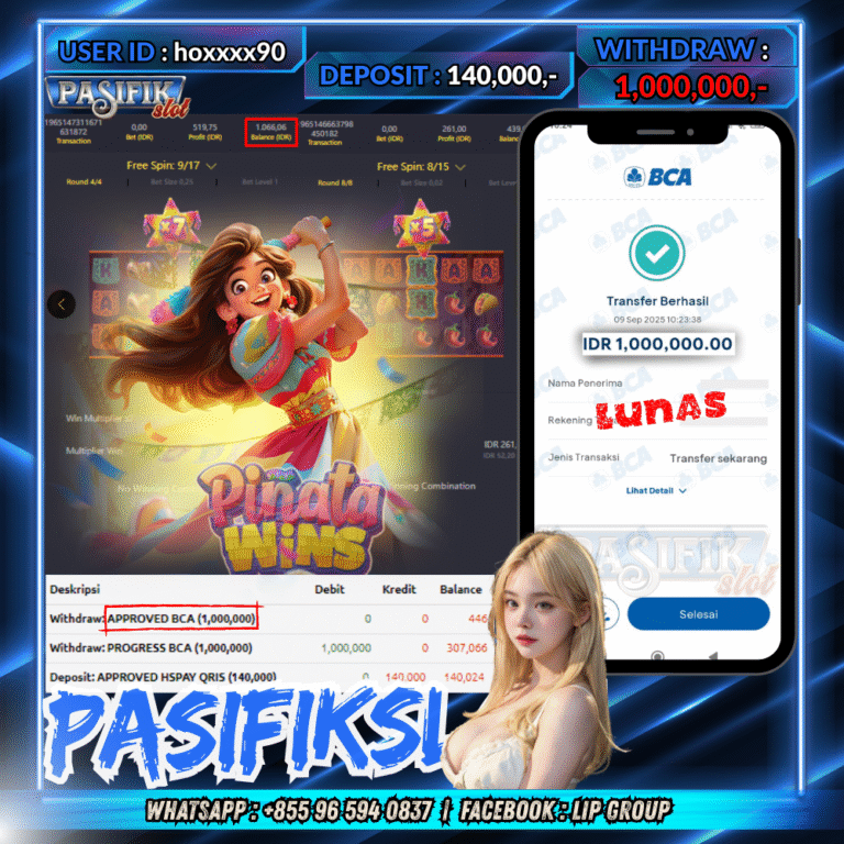 PASIFIKSLOT JACKPOT PINATA WINS Rp.1,000,000,- LUNAS!