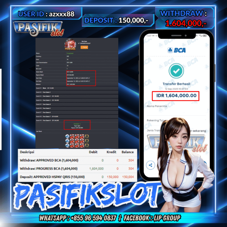 PASIFIKSLOT JACKPOT KOI GATE  Rp.1.604.,000,- LUNAS!