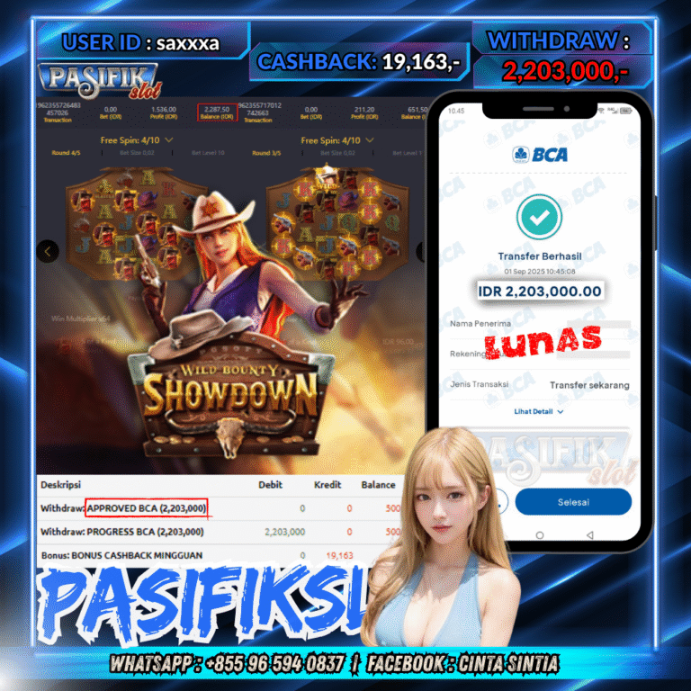 PASIFIKSLOT JACKPOT WILD BOUNTY SHOWDOWN Rp.2,203,000,- LUNAS!