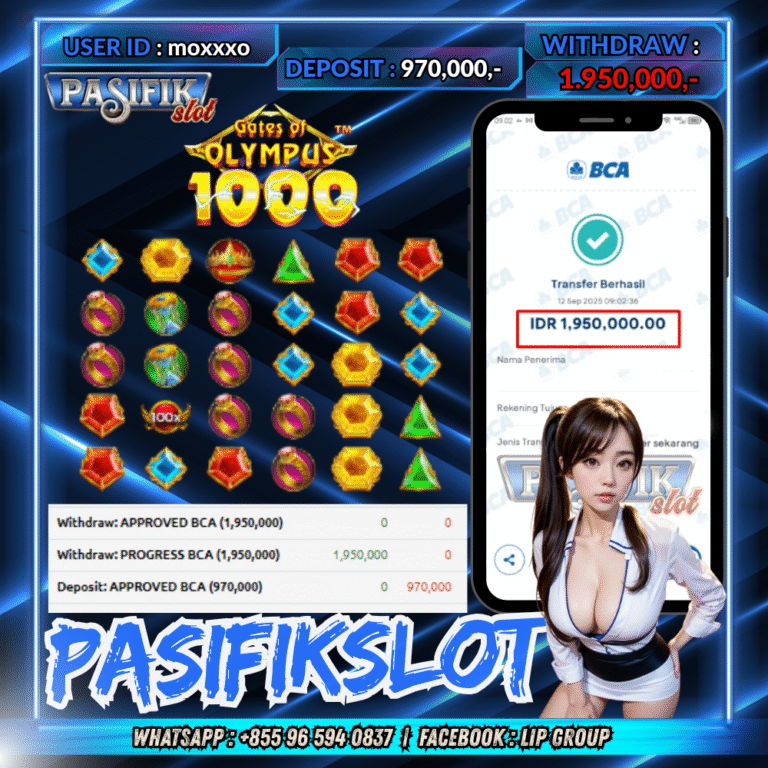 PASIFIKSLOT JACKPOT GATE OF OLYMPUS 1000 Rp.1.950.,000,- LUNAS!